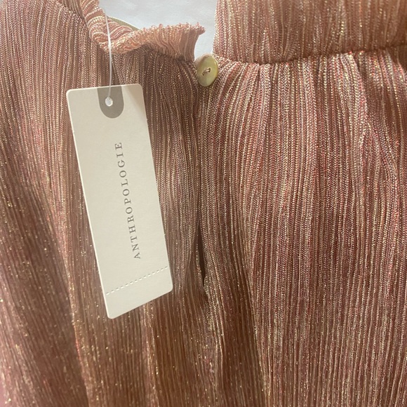 Anthropologie Rose Gold Shimmer Sleeveless Top - Picture 2 of 3